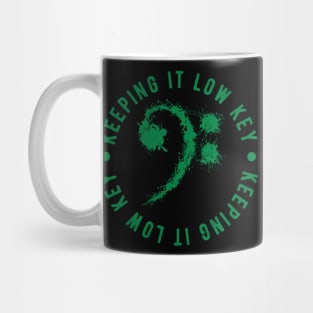 Bass Clef Green - Keeping It Low Key Funny Music Lovers Gift Mug